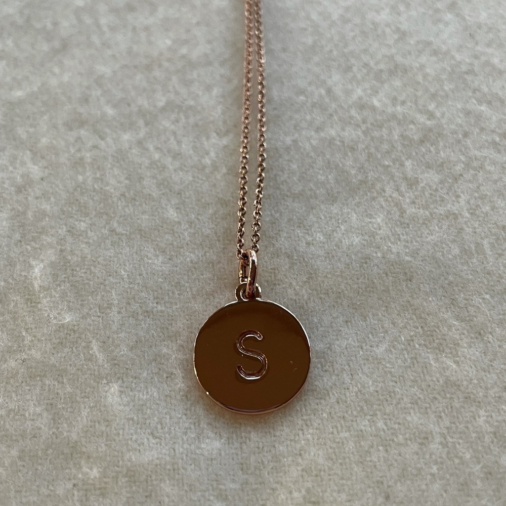 Kate spade initial pendant rose gold necklace